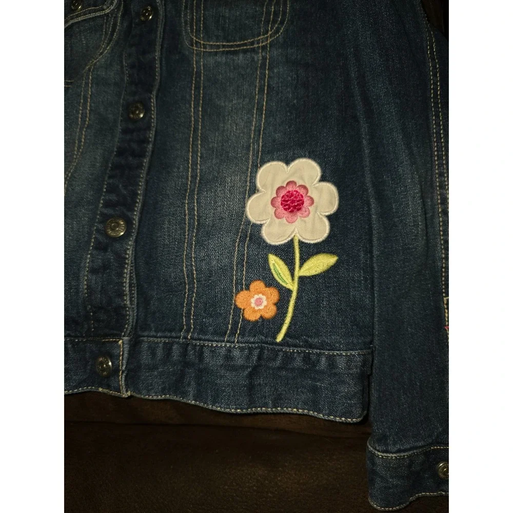 Gymboree rainbow cabana floral‎ jean jacket size large 10 12